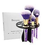 Becoyou Makeup Brush Holder 14 Mix Hole Drying Rack Organizer Cosmetic Shelf Tool, Black