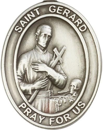 Antique Silver St. Gerard Visor Clip, Patron Saint of Expectant Mothers, Pregnancy, Fertility &amp; Safe Deliveries