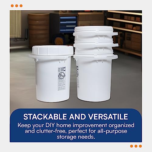 5 Gallon Food Grade Bucket With Screw Lid Durable Plastic Pail For