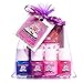 Piggy Paint [5 Pack Gift Set] Non-toxic Girls Nail Polish Kit with 4 Colors (.25 oz Minis) + Stickers