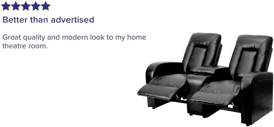 Flash Furniture Eclipse Series 2-Seat Reclining Black LeatherSoft Theater Seating Unit with Cup Holders: Furniture & Decor