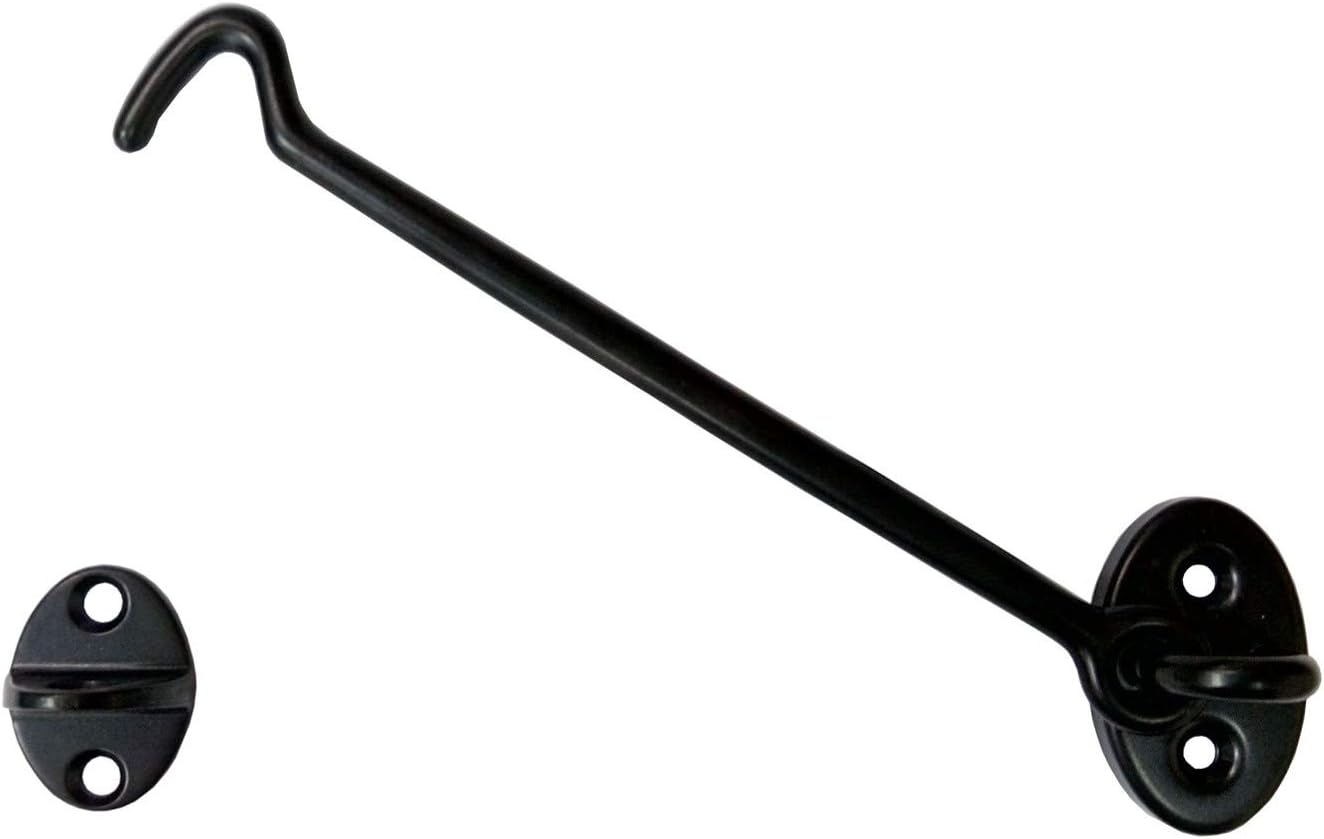 QCAA Heavy Duty Solid Brass Barn Door Hook Latch & Eye 1pack, Vibrated