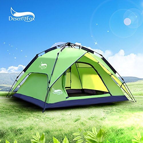 LWDG Instant 3-4 Person Camping Tent Hydraulic Pressure Automatic Tents for Camping Fishing Outdoor Over-Night Trips Green