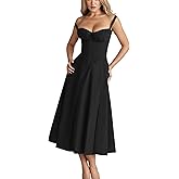 Women's Spaghetti Strap Dress Floral Corset Gown Inspired Dresses Midi Evening Cocktail Party and Holidays Casual Sundress