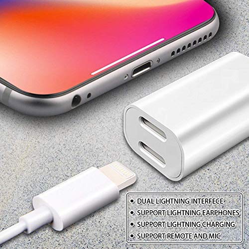 [Apple MFi Certified] iPhone Headphone Adapter,2 in 1 Dual Lightning