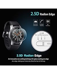 Diruite - Juego de 4 protectores de pantalla para Samsung Galaxy Watch de 1.811 in de vidrio templado para Galaxy Watch de 1.811 in (dureza 2,5D 9H), antiarañazos, sin burbujas