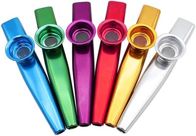 kuou 6Pcs Metal Kazoo Musical Instruments Multi Pack Set Kids Gift