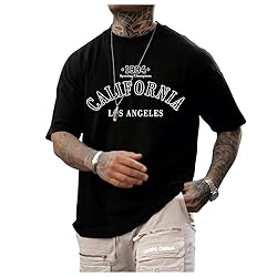GORGLITTER Men's Crewneck T Shirt Letter Graphic