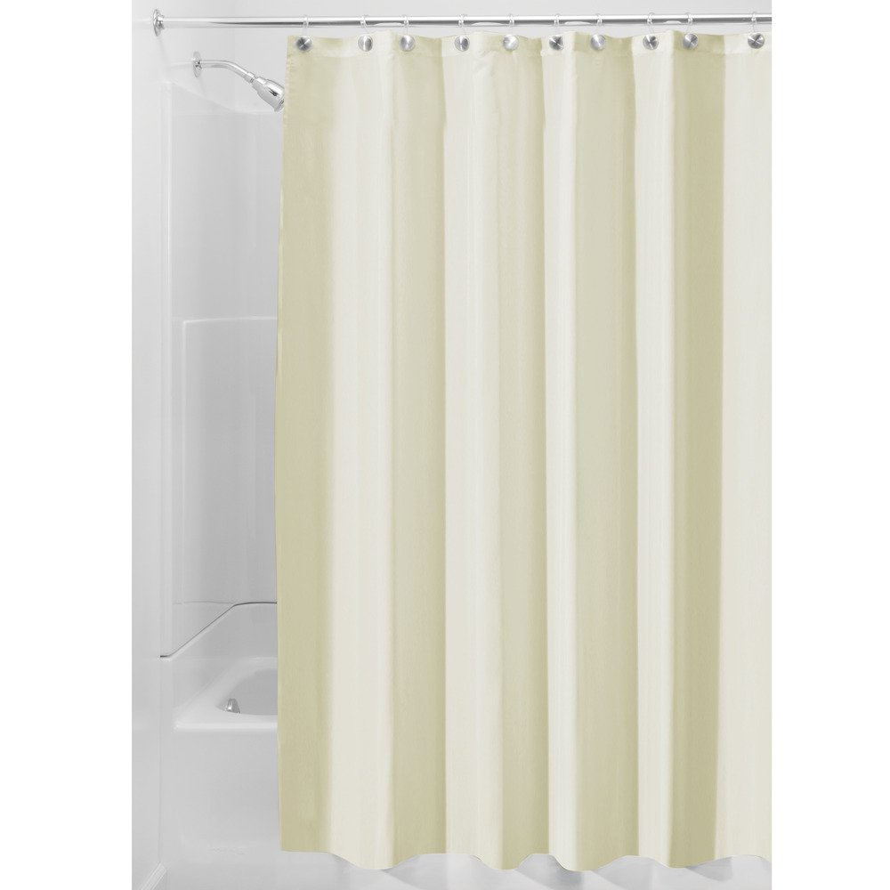 iDesign Poly Bath Curtains, Long Shower Curtain, Made of Polyester, Sand