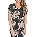 WFTBDREAM Women Short Sleeve T Shirts High Low Blouses Casual Loose Tunic Tops with Side Slit