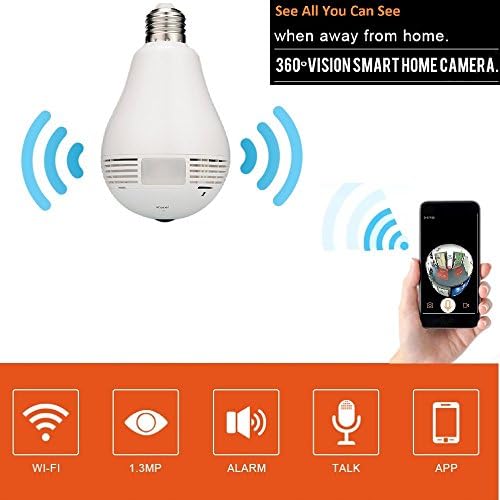 Light Bulb Camera 360 Degree FishEye Security Panoramic Camera For IOS/Android