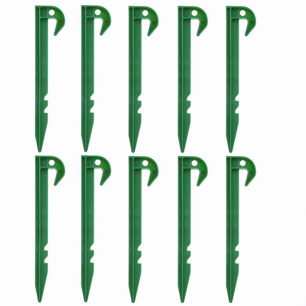 Ground Pegs, 10Pcs Outdoor Plastic Excellent Anchors Stakes Ground Garden Weed Barrier Fabric Shading Net Stake Fixing Stakes