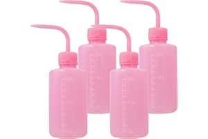 Grosun 4 Packs Tattoo Wash Bottle Water Squirt Squeeze Diffuser Bottles (Pink, 250ml)