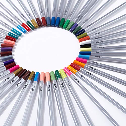 OOKU Artist Pro Watercolor Pencils Set 48 Colors / 51 Pc Full Kit | Wet Water Color Pencils Set / Dry Coloring Pencils Set for Adults, Kids | w/BONUS Wool Pencil Wrap, Watercolor Brush, Sharpener