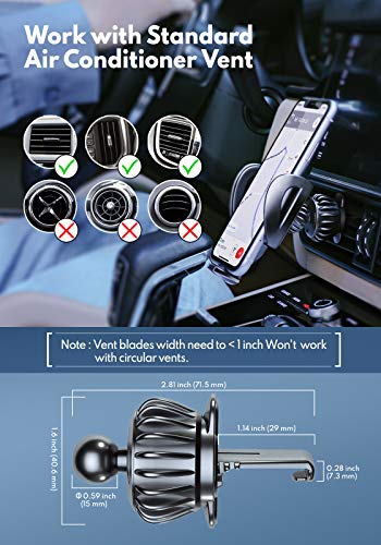 Phone Car Holder, DracoLight Car Phone Holder Mount, Universal Cell phone Holder Clip Mount Cradle for Car Air Vent Compatible iPhone 12/11 pro/XS/XR/X/8/7, samsung Galaxy, Pickup Truck vehicle