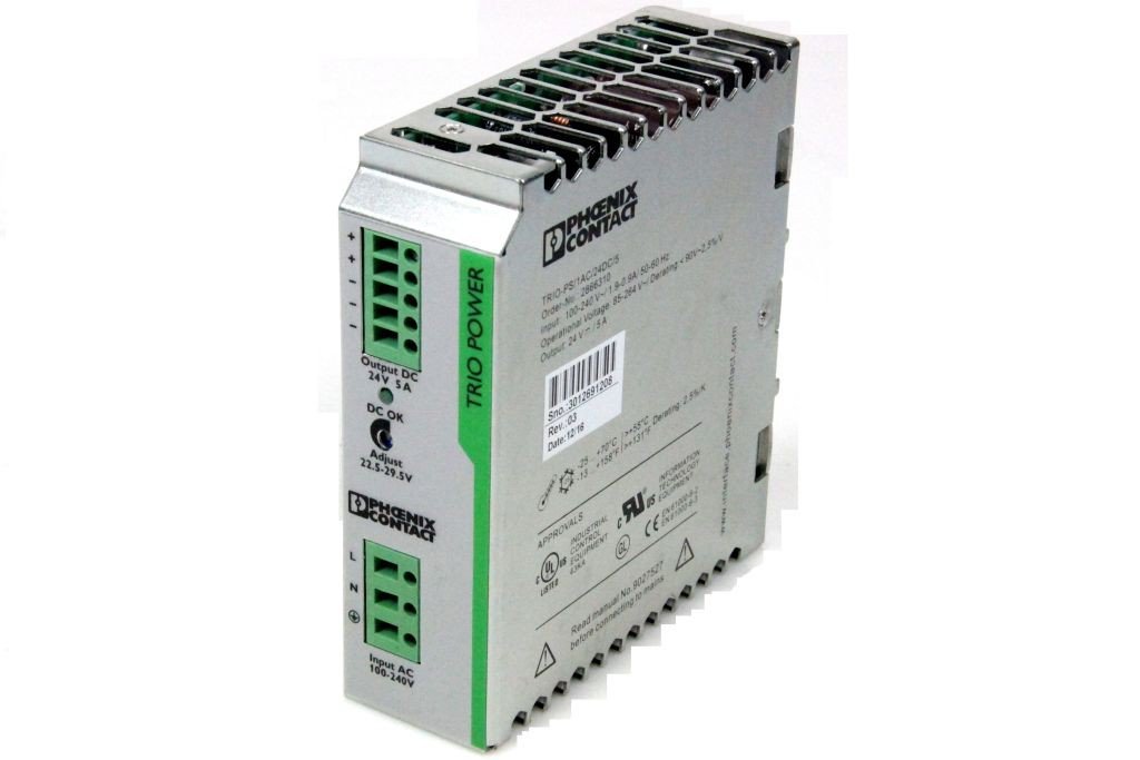 PHOENIX CONTACT TRIO-PS/1AC/24DC/5 Primary Clocked Power Supply TRIO POWER for Mounting Rail 1-Phase Input, 24 V DC / 5 A Output