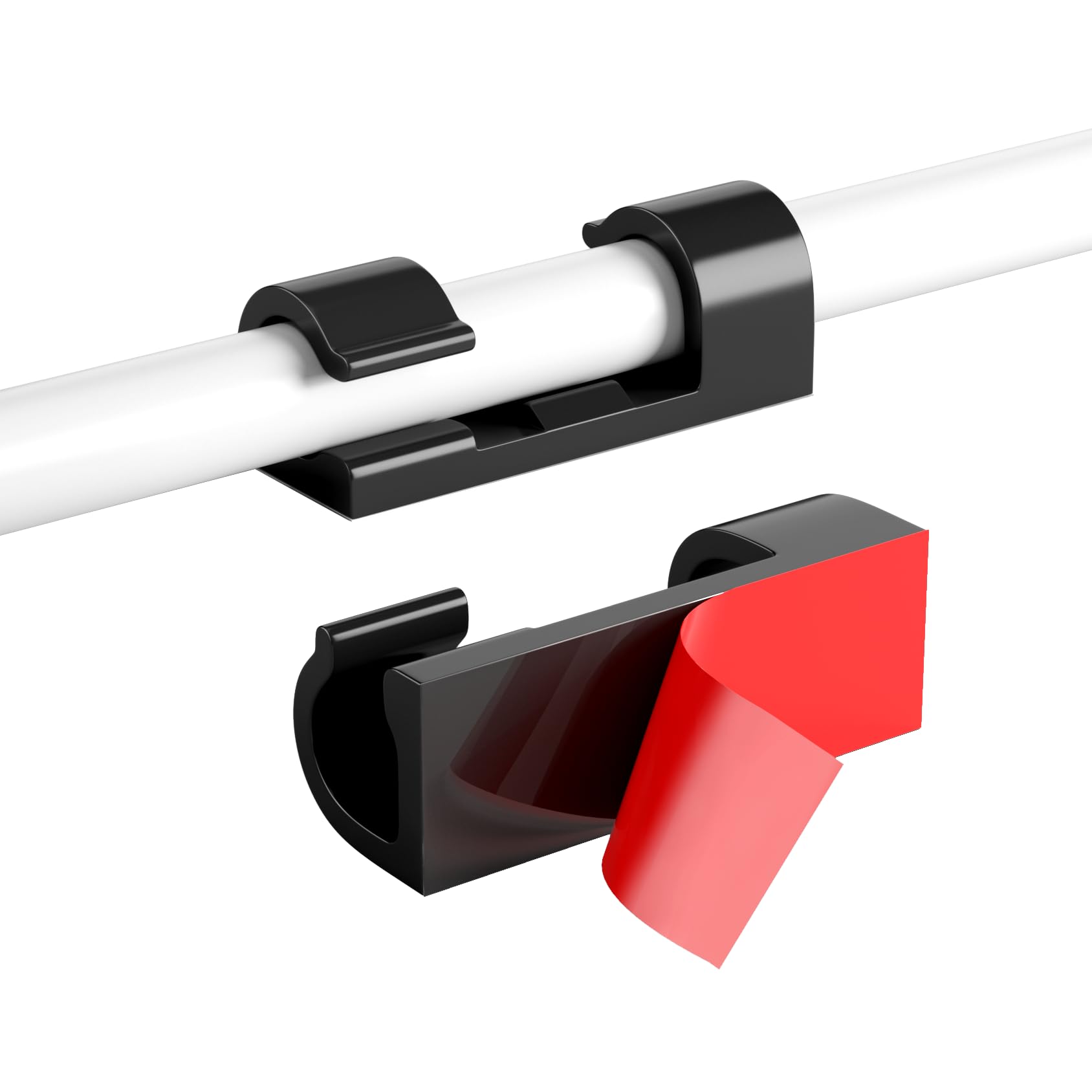 ALBOYI 40 Pack Black Cable Clips Adhesive Wire Holders, Car Dash Cam & Home Office Cable Organiser, Self-Adhesive Cord Tidy Management Clips for Desk, Wall, TV, USB Charger & PC Wires