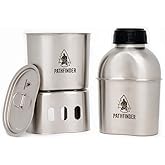 The Pathfinder School Metal Canteen Cooking Set - Survival Gear - Camping Essentials Mess Kit - Military Grade Outdoor Eating Kit - Hiking and Trail Cook Set