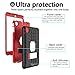 iPad Mini Case, iPad Mini 2 Case, iPad Mini Retina Case, Elegant Choise Heavy Duty Three Layer Armor Defender Protective Case Cover with Kickstand for iPad Mini 1/2/3 (Red/Black)