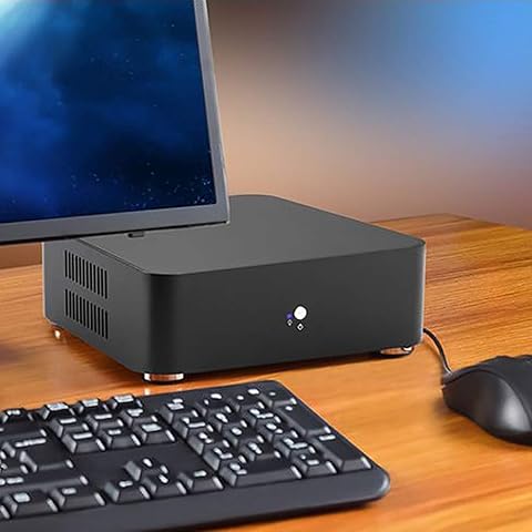 Red tide Cajas De Ordenadores Mainframe Chasis De Aluminio De Escritorio con Puerto USB 3.0 para El Juego De Chasis De Bricolaje Mini Caso Itx Pc,Negro