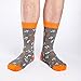 Good Luck Sock Men's Music Notes Crew Socks,Large (Shoe size 7-12),Orange