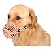 Freerun Pet Dogs Muzzle Adjustable Quick Fit Plastic Muzzle Basket Cage Dog Muzzle - Color: Beige, Size M