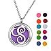Stainless Steel Aromatherapy Essential Oil Diffuser Necklace with S Letter,Silver Tone
