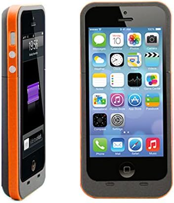 Best Iphone 5/5s Battery Case Rechargeable External Power Charge Backup 2500mAh (Orange)