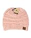 NYfashion101 Exclusive Unisex Two Tone Warm Cable Knit Thick Slouch Beanie Cap, 2 Tone Rose