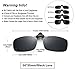 Polarized Clip-on Flip Up Metal Clip Rimless Sunglasses for Eyeglasses, Lightweight, M Size, Black Lens