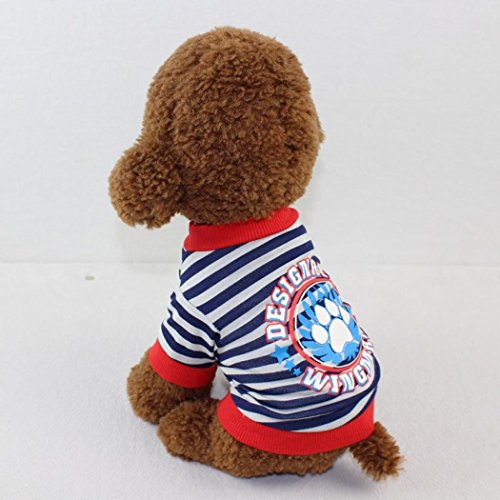 Sunward Christmas Pet Dog Cotton Costume Small Dog Cat Pet Clothing Pet Vest Puppy T Shirt Apparel (XS, Red 1)