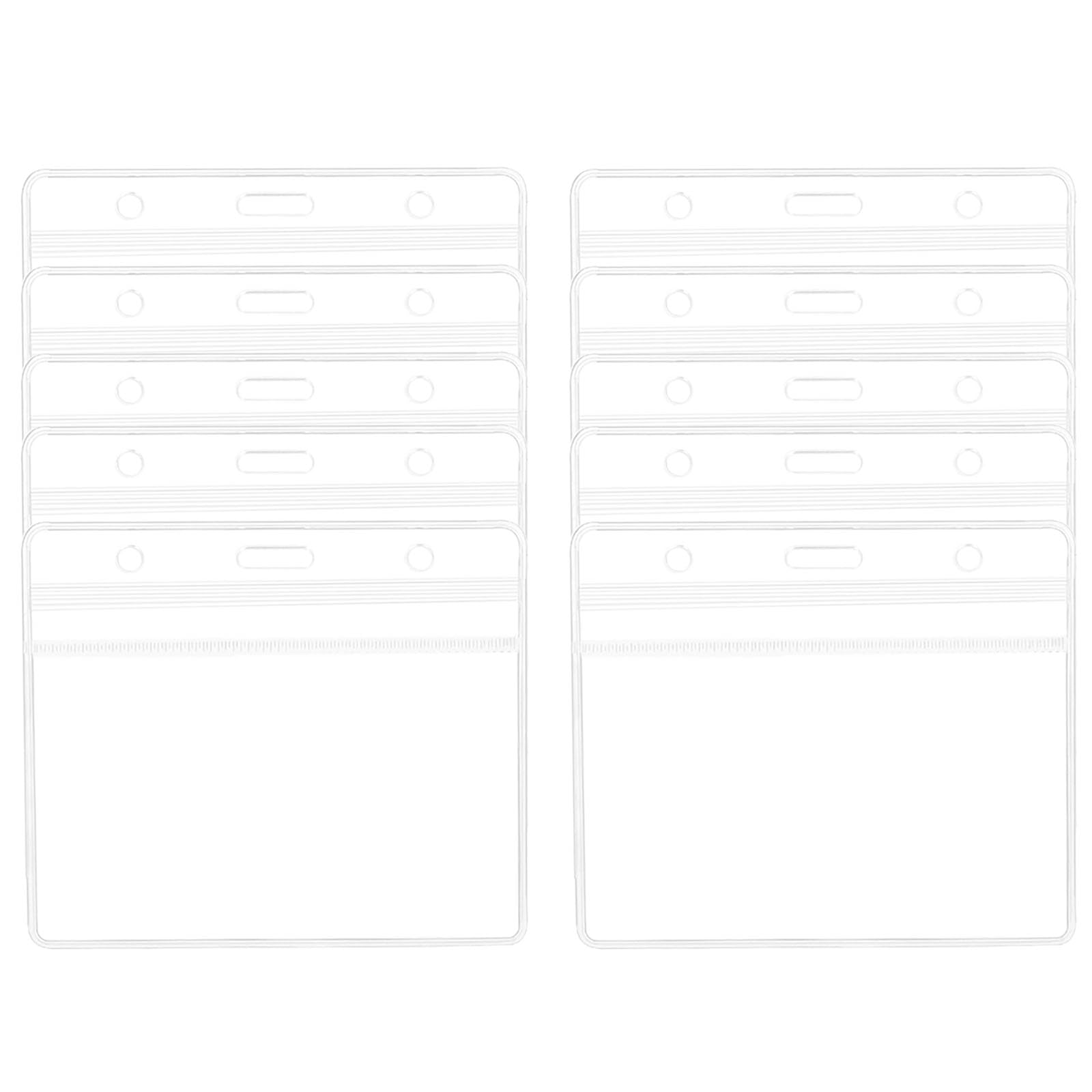 Horizontal Badge Holder Transparent Waterproof ID Card Holder Badge Holder (50PCS)