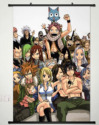 Wall Scroll Poster Fabric Painting For Anime Fairy Tail Key Roles 033