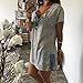 HOT Sale!Canserin Women Loose Casual Button Blouse (L, Gray)