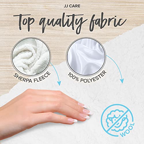 JJ CARE PREMIUM MASSAGE TABLE FLEECE PAD SET – [30″X72″ MASSAGE TABLE WOOL COVER AND 16″X17″ FLEECE MASSAGE FACE COVER], 570GSM PADDED MASSAGE TABLE COVER, FLEECE MASSAGE TABLE COVER, FLEECE PAD SET