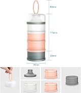 Queta Portable Infant Milk Dispenser 4 Layer 480ml Pink Stackable Boxes view 3