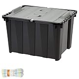 IRIS 48 Qt. Wing-Lid Plastic Storage Box, Black