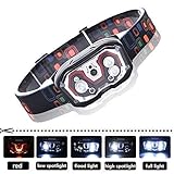 Zure Bright 300 Lumens LED Headlamp Flashlight for Hiking Runners, 5 Lighting Modes, USB Rechargeable (Batteries Included)