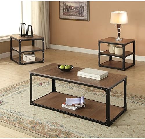 Kenton Brown and Black Metal/MDF Coffee Table