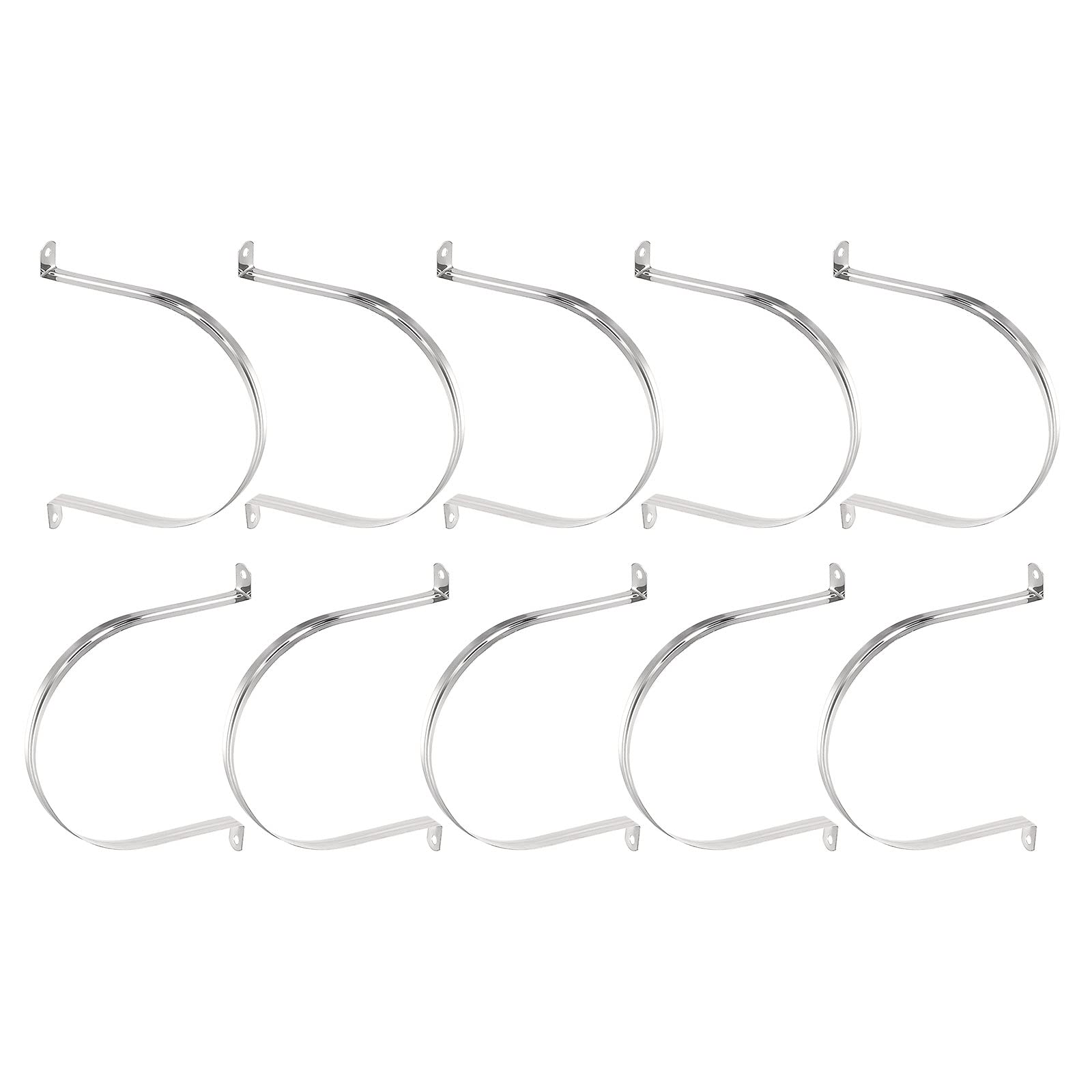 DTGN 18mm(W) Two Hole Strap - 12Pack - Good for Industrial 160mm Dia Pipe Fixing - 201 Stainless Steel Rigid Pipe Strap Clamp - Silver Tone