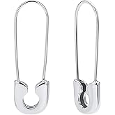 Safety Pin Earrings for Women Silver Gold-Plated Hoop Pin Earrings for Women