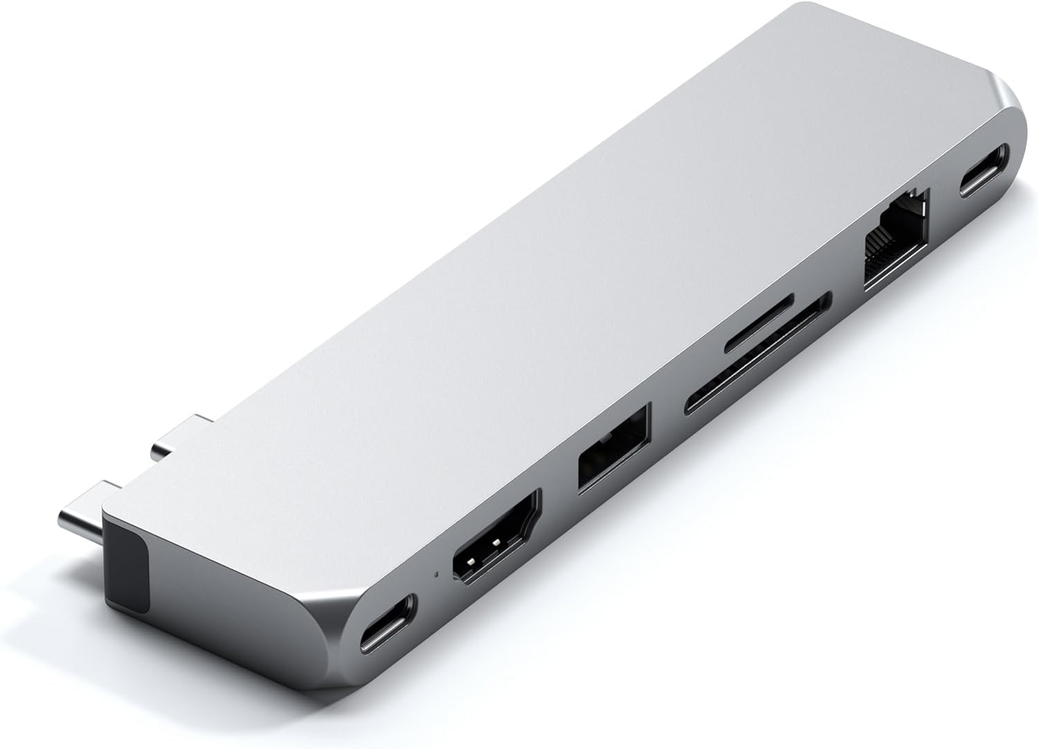 SATECHI USB-C Pro Max Hub 8-in-1, USB4 40Gbps, 96W PD Charging, HDMI 4K@60Hz, USB-C/USB-A 5Gbps, SD/MicroSD Port, Ethernet, Audio Jack, for MacBook Air & Pro M5 M4 M3 – Silver — image 1