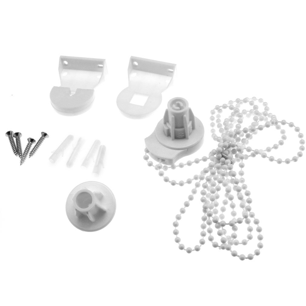 YINETTECH New 2M Bead Chain 25mm Roller Blind Curtain Fitting Brackets Set