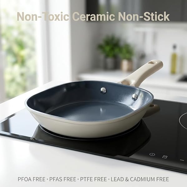 LEGACY CULINARYWARE 8 INCH CERAMIC NONSTICK FRYING PAN – DUAL CERAMIC COATING INSIDE & OUT, PFAS/PFOA-FREE SKILLET, INDUCTION COMPATIBLE & DISHWASHER SAFE, STAY-COOL HANDLE, ECO-FRIENDLY EGG PAN