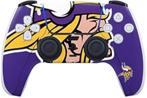 Skinit Decal Gaming Skin Compatible with PS5 Controller - Officially Licensed NFL Minnesota Vikings Retro Logo Design