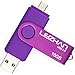 OTG Micro USB Flash Drive 16GB OTG Flash Drive 2 in 1 USB Pen Drive Memory Stick U Disk for Smart Phone, Tablet, PCs (Purple)