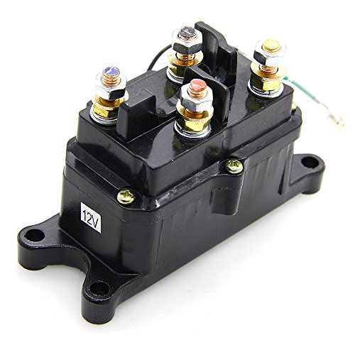 KONDUONE 12V 250A Winch Solenoid Relay Contactor Thumb Truck with 6 Protecting Caps for 4x4 Vehicles UTV ATV Winch Solenoid