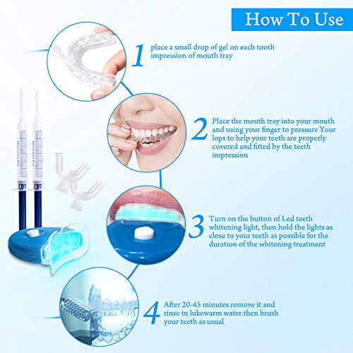 Teeth Whitening Kit, Home Teeth Whitening Gel, Teeth Whitening Light, Effectively Removes Stains for Whiter Teeth, Without Pain or Sensitivity,10x Tooth Whitening Gel 2X Tooth Shells