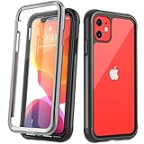 Eonfine iPhone 11 Case, Shockproof Full-Body Heavy Duty Protection with Built-in Screen Protector Rugged Armor Cover for iPhone 11 6.1 Inch 2019 Release (Black+Clear)