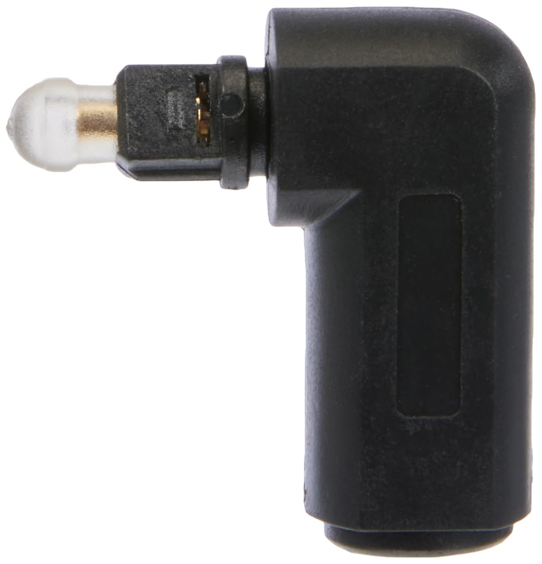 PremiumCord TOS Optical Reduction 90° Bent Toslink Male to Toslink Female Gold Plated Contacts Black